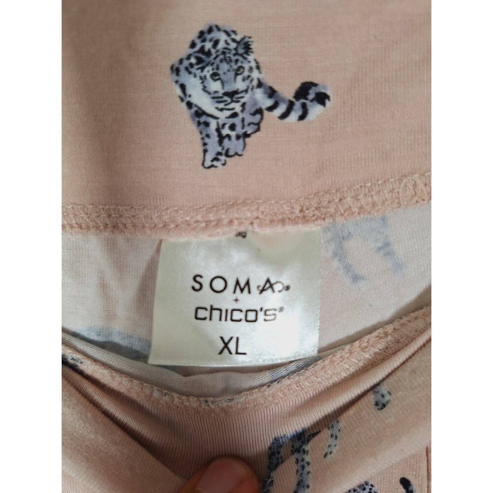 Soma Chico's Women's Pink Panjima Bottoms Leopard XL - Picture 4 of 4